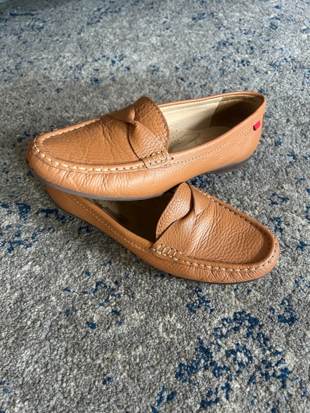 Marc Joseph Cognac Leather Penny Loafers